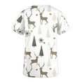 thumbnail image 4 of TMOYZQ Christmas Scrubs for Women, Womens Santa Snowman Print Professional Scrubs Tops Short Sleeve V Neck Nursing Workwear Tunic Working Uniform Medical Blouse with Pockets, 4 of 5