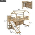 thumbnail image 7 of Kumix Twin Size Loft bed with Slide, House Loft Bed with Light, Storage Shelves, Full Length Guardrail and Ladder for Teens, Wood Loft Bed Frame for Bedroom, Dorm, Noise-Free, Natural, 7 of 7