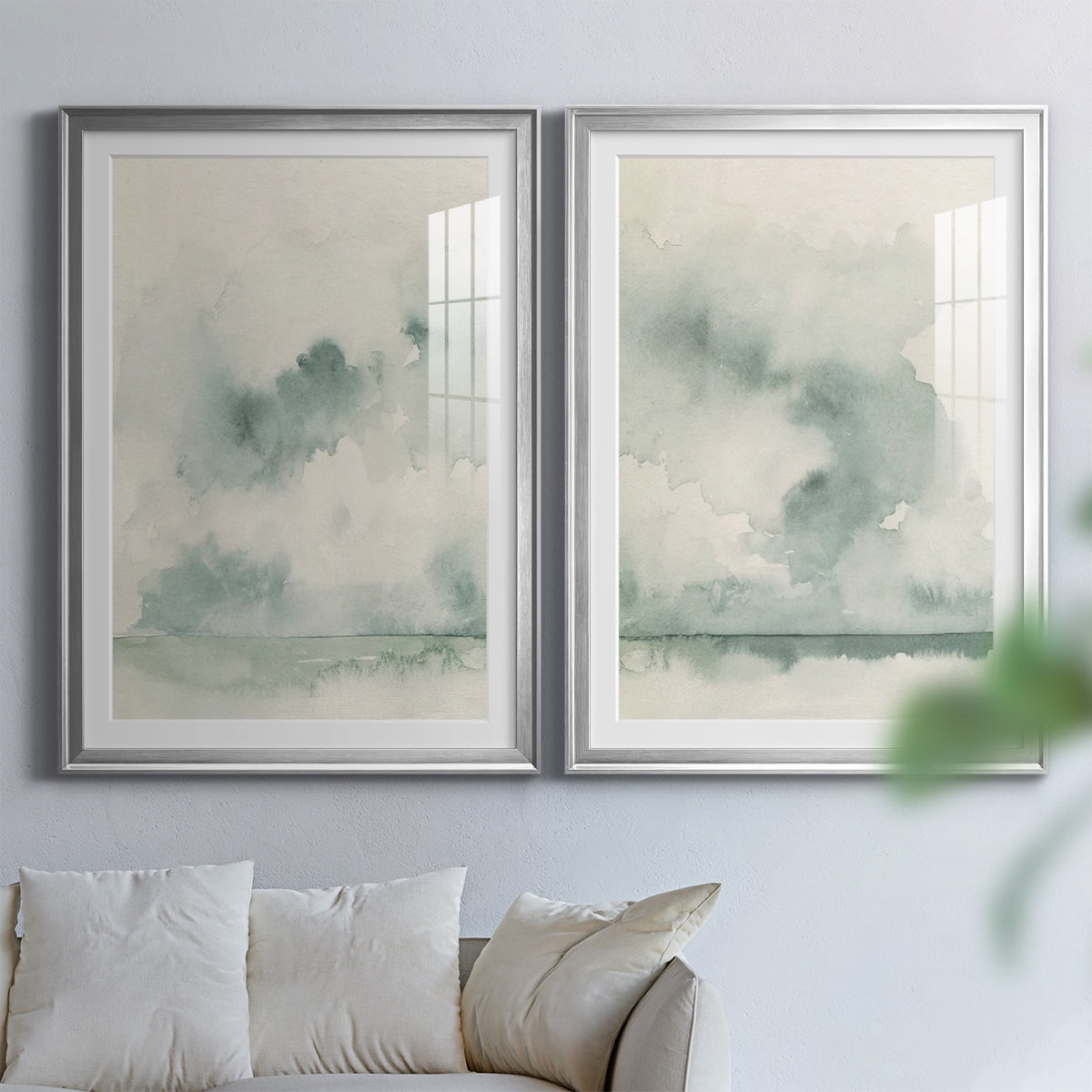 Wexford Home Ocean Impression I Premium Framed Print, 26.5" x 36.5" - Ready to Hang, Silver (Set of 2)