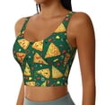thumbnail image 2 of Daiia Pizza Printed Women's Sports Bra, Breathable Activewear Bra with U-Back Design and Removable Pads, Comfortable and Supportive for Yoga, Workout-Small, 2 of 8