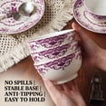 thumbnail image 5 of Onader 12 Piece Tableware Set, Rose Floral Dinnerware Set for 4, Ceramic Plates and Bowls Sets for Home Kitchen Restaurant, Scratch Resistant & Microwave Safe, Purple, 5 of 9