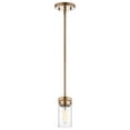 thumbnail image 3 of Nuvo Lighting Intersection 1 Light Mini Pendant Burnished Brass with Clear Glass - Burnished Brass, 3 of 4