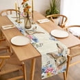 thumbnail image 3 of Bunny Easter Table Runner 90 Inches Long Farmhouse Dress Scarves, Vintage Spring Floral Blue Eucalyptus Leaves Dining Tablerunner for Coffee Table/Kitchen Island/Party Décor, 13" x 90", 3 of 8