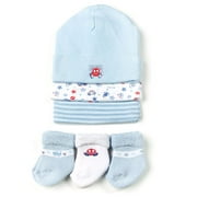 Gerber 3-Pack Cap and Sock Set, Blue