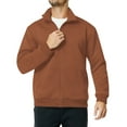 thumbnail image 5 of Men's Full Zip up Sweatshirt Casual Lightweight Long Sleeve Mock Neck Jackets with Pockets Winter Coats for Men Long Length Brown XXL, 5 of 9