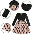 thumbnail image 3 of MXIEZI Toddler Kids Lace Tutu Dress 4-7 Year Girls Spring Fall Lapel Polka Dot Long Sleeve Princess Dress, 3 of 9