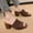 Brown, variant on Hoshose New Spring and Summer Women Slip on Chunky Sandals Open Toe Non Slip Casual High Heel Sandals Comfortable Breathable