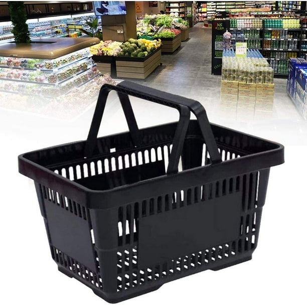 TFCFL Supermarket Shopping Basket,12 Pack Black Plastic Shopping