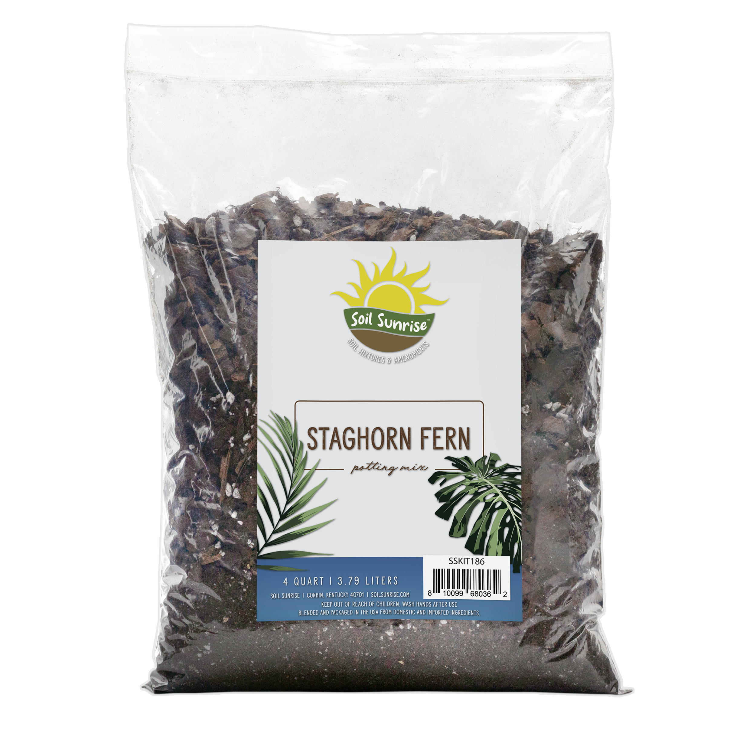 Staghorn Fern Potting Soil Mix (4 Quarts), Special Blend for Elkhorn