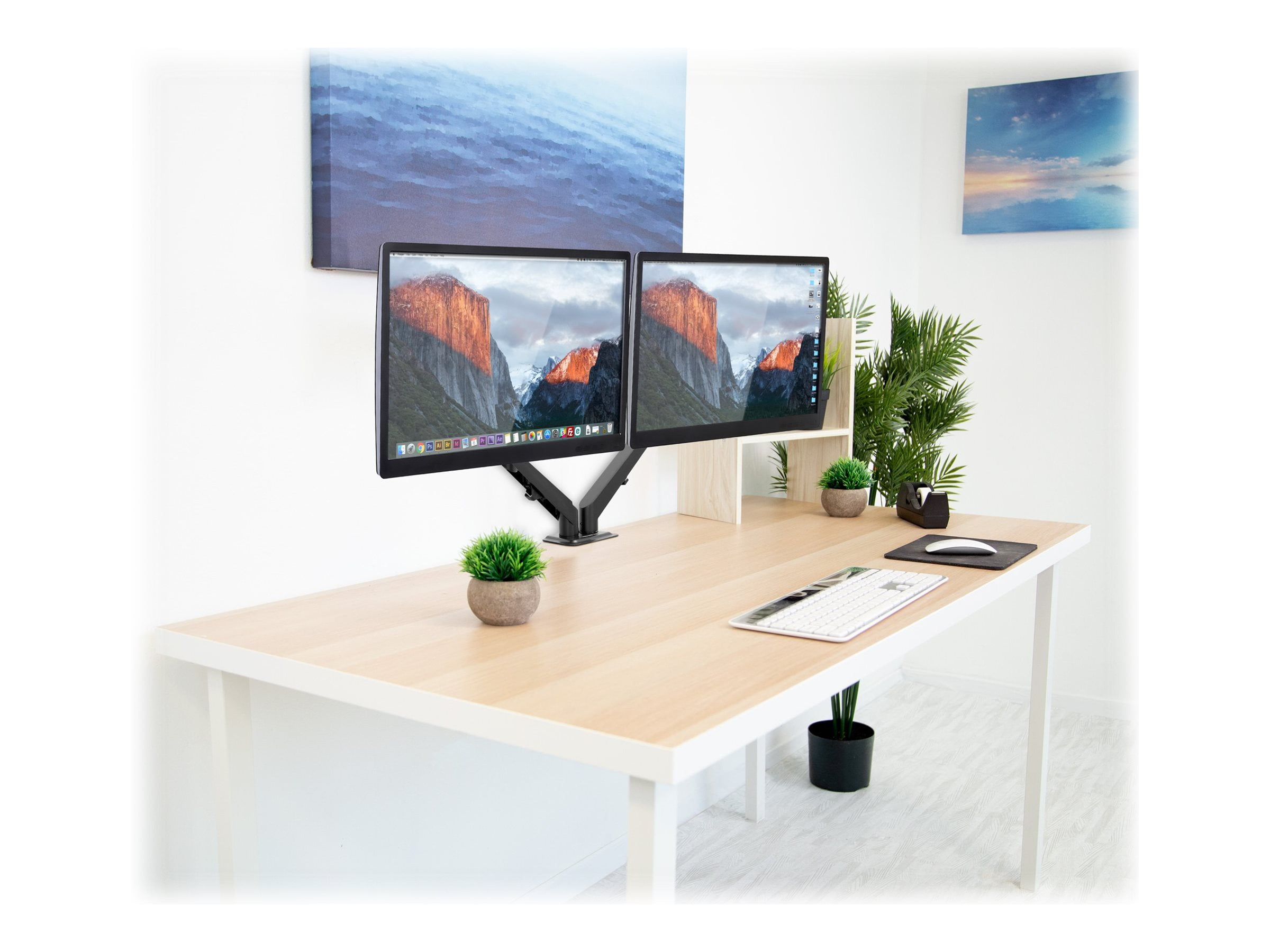 Mount-lt! Dual Monitor Desk Mount | Fits 17"-27" Computer Screens | Spring Arms | Ergonomic