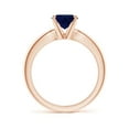 thumbnail image 2 of ANGARA Natural 2 Ct Tapered Shank Oval Solitaire Sapphire Ring in 14K Rose Gold for Women (Size-9x7mm) | September Birthstone, Anniversary, Jewelry Gift for Women | Natural Blue Sapphire Ring, 2 of 8
