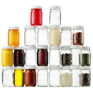 California Home Goods Spice Jars Value Pack, Set of 4/6/10 Airtight Glass  Bottles with Lids, 3.4oz Clear Containers for Spices, Condiments &  Seasonings
