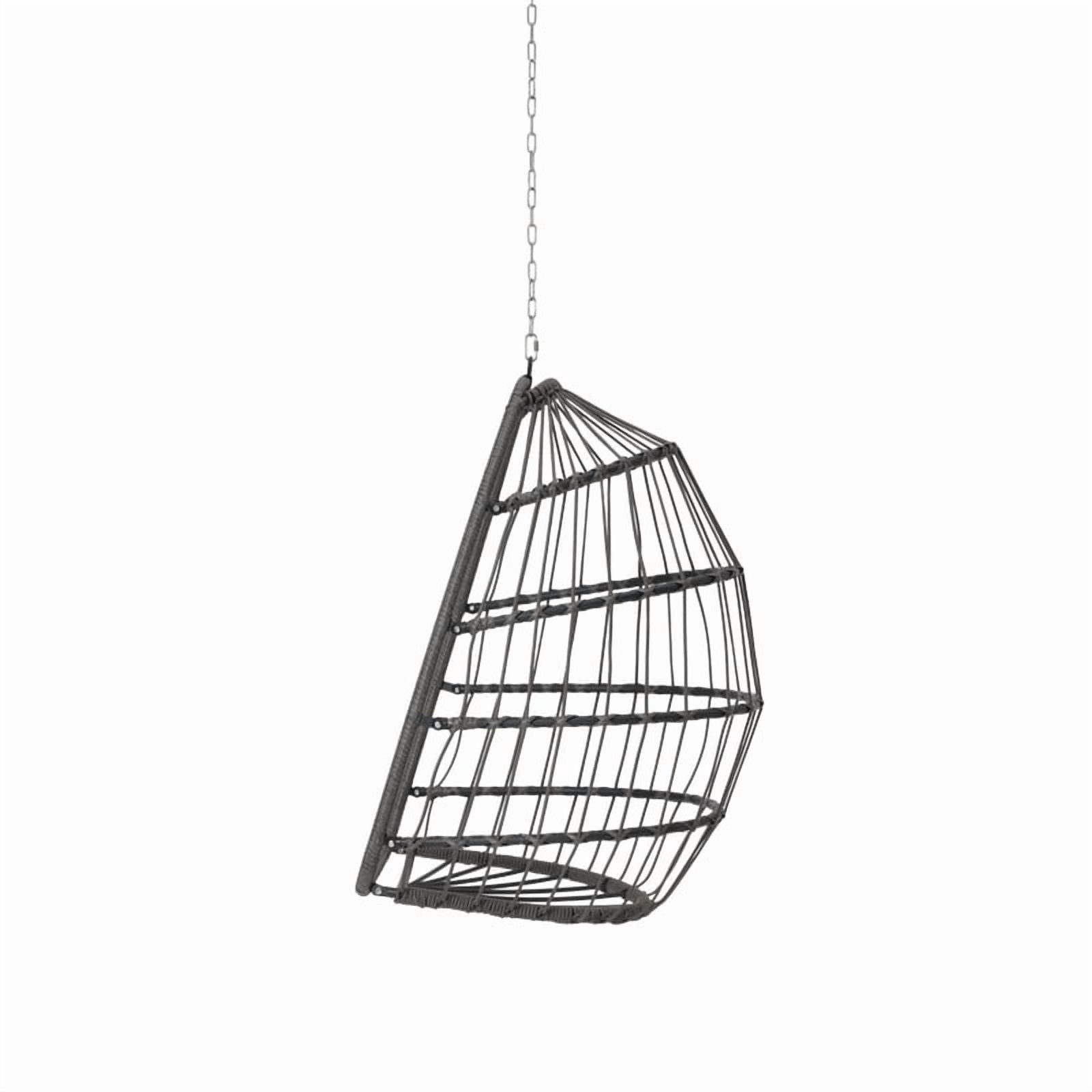 Hanging Egg Chair Without Stand, Indoor Outdoor Wicker Rattan Swing Egg Chair with Hanging Chain, Hammock Chair with UV Resistant Cushion