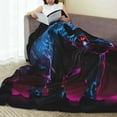 thumbnail image 6 of Zufioo Futuristic Purple Panther Fleece Blanket Queen Size,Plush Bed Blanket,Ultra Soft Throw Blanket,Plush Fuzzy Cozy Blanket Perfect for Bed,Couch-50"x40", 6 of 7