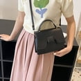 thumbnail image 3 of Bolso de mano elegante y sencillo, estilo retro, bandolera de un solo hombro, de piel sintética, con solapa, pequeño bolso cuadrado, 3 of 5