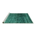thumbnail image 2 of Ahgly Company Machine Washable Indoor Square Abstract Turquoise Blue Modern Area Rugs, 7' Square, 2 of 4