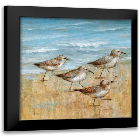 Nan 12x12 Black Modern Framed Museum Art Print Titled - Sandpipers I