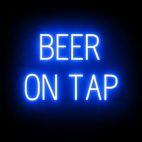 SpellBrite BEER ON TAP LED Sign for Business. 23.0" x 15.0" Blue BEER ON TAP Sign Has Neon Sign Look With Energy Efficient LED Light Source. Visible from 500  Feet, 8 Animation Settings.