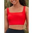 thumbnail image 3 of Charmo Wider Straps Square Neck Sporty Bikini Top, Size XL, Red (Women's), 3 of 7