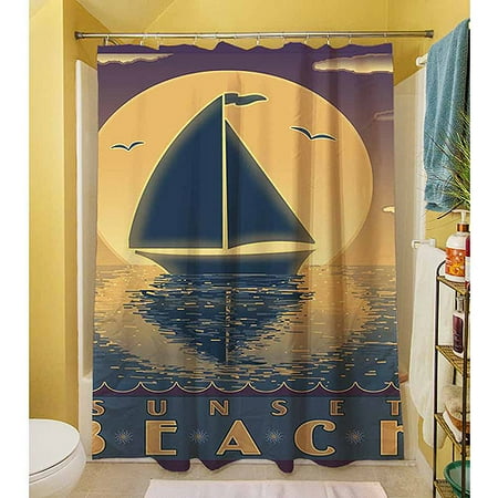 Thumbprintz Nautical 4 Shower Curtain, 71" x 74