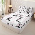 thumbnail image 2 of Homewish Black White Cow Print Cowgirl Boots Bow Print Zipper Twin Comforter Sets with Fitted Sheet and 2 Pillowcases,Country Style Zipper Bedding Set For Girls,Reversible,4-Piece, 2 of 7