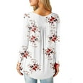 thumbnail image 2 of JustVH Women Long Sleeve Round Neck Buttons Down Casual Shirts Blouses, 2 of 3