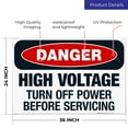 thumbnail image 3 of High Voltage Turn Off Power Before Servicing Sign, OSHA Danger Sign, 24x36 Corrugated Plastic, 3 of 7