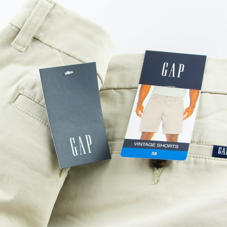 GAP Men's Easy Fit Vintage Flat Front Shorts (Oatmeal, 38