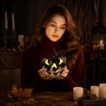 thumbnail image 3 of 8.6" Halloween Decorations Home Decor Led Light up Skeleton Holding-hollow Pumpkin Figurine Resin Statue Tabletop Ornament Halloween Table Centerpiece Holiday Gifts, Halloween Decor Indoor Tabletop, 3 of 6