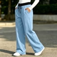thumbnail image 6 of nerohusy Sweatpants for Girl Elastic High Waisted Drawstring Pants Casual Color Block Straight Wide Leg Pants with Pockets 11-12 Years, 6 of 7