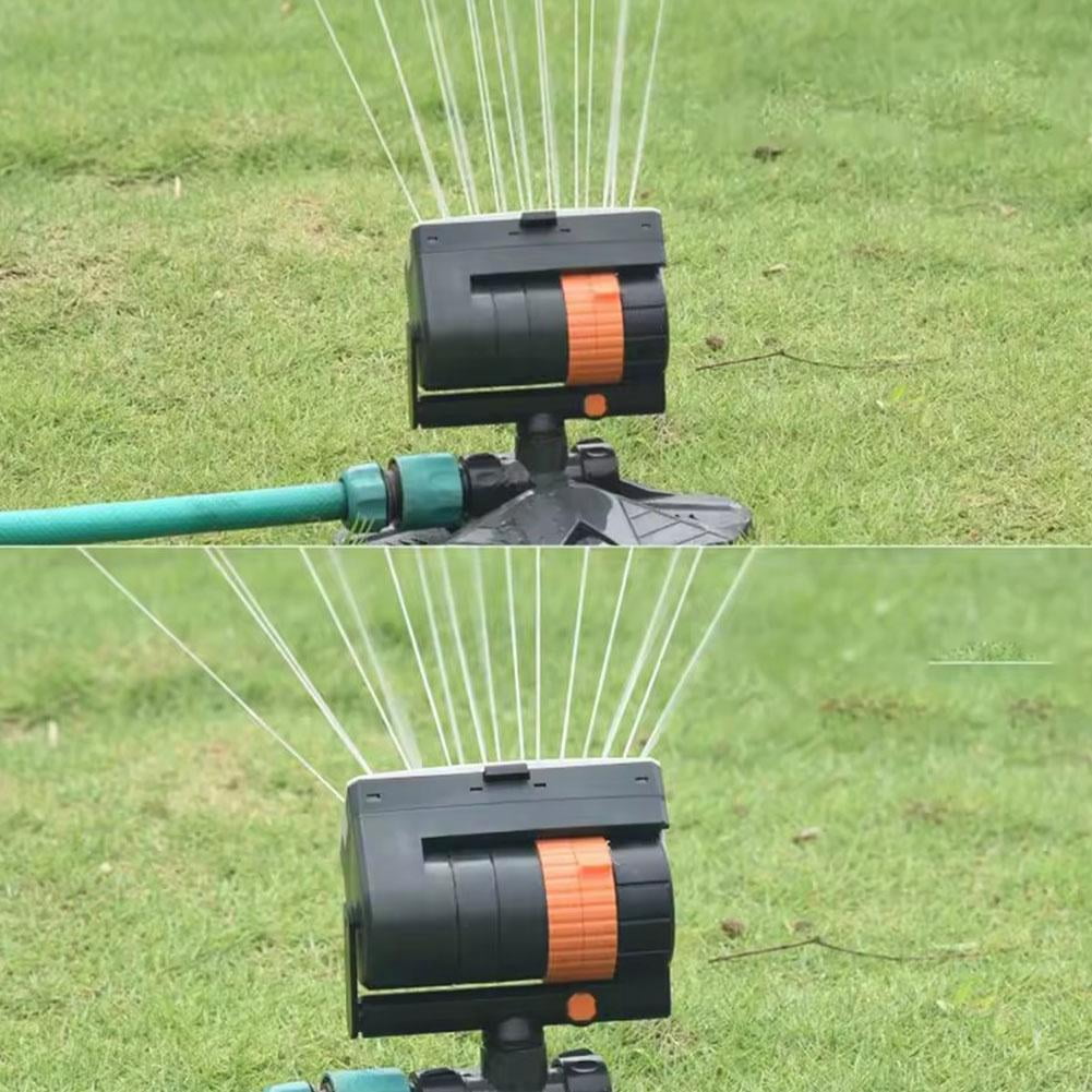 Upgraded Adjustable Oscillating Sprinkler, 16 Mini Turbines, Adjustable Sprinkler for Lawns Yards and Gardens High Strength Triangular Support Compatible for Garden Irrigation