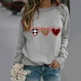 thumbnail image 2 of Ichuanyi Womens Fall Tops, Women's Casual Valentine's Day Heart Print Round Neck Casual Sweatshirt Top, 2 of 3