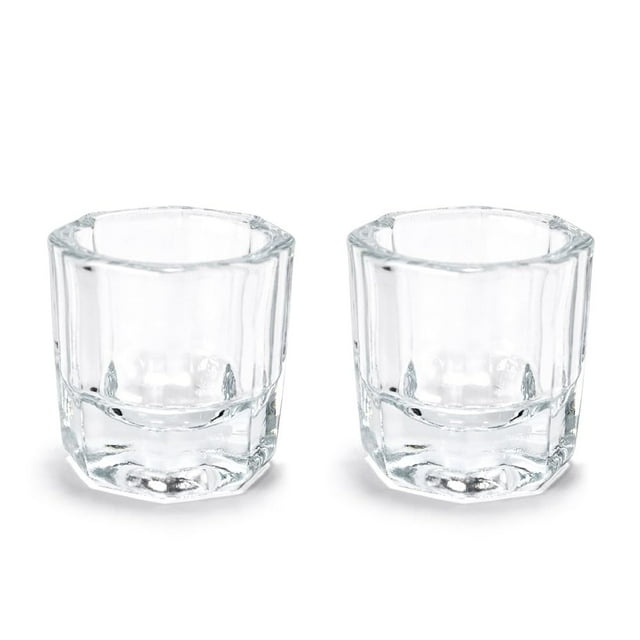 Vasos para platos Nail Art Dappen Siyuwuro de cristal de ocho pies (2 unidades)