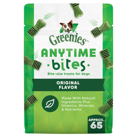 Greenies Anytime Bites Original Flavor Bite-Size Dental Chew Treats for Dogs, 10.3 oz Pouch