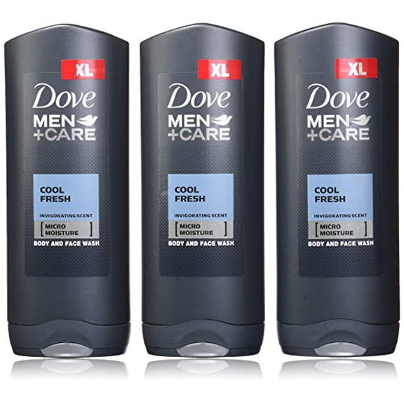 Dove Care, Body & Face Wash, Cool Fresh, Pack of 3, (13.52 Oz/400 ml Each)