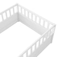 thumbnail image 6 of Bellemave Twin Size Floor Bed with Door and High Fence Guardrails Floor Bed without Bed Slats Wooden Floor Bed Montessori Bed Frame (Twin, White, Without Slats), 6 of 10