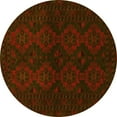 thumbnail image 1 of Ahgly Company Indoor Round Persian Yellow Traditional Area Rugs, 5' Round, 1 of 4