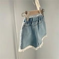 thumbnail image 5 of Huowey Kids Toddler Baby Girls Solid Color Lace Spring Summer Jeans Shorts Denim Shorts Casual Shorts Daily Wearing Breathable Dailywear, 2-3 Years, 5 of 9