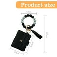 thumbnail image 2 of Wristlet Keychain Bracelet Wallet, Key Ring Silicone Bead Bangle, Tassel Card Pocket Key Chains for Woman, 2 of 5