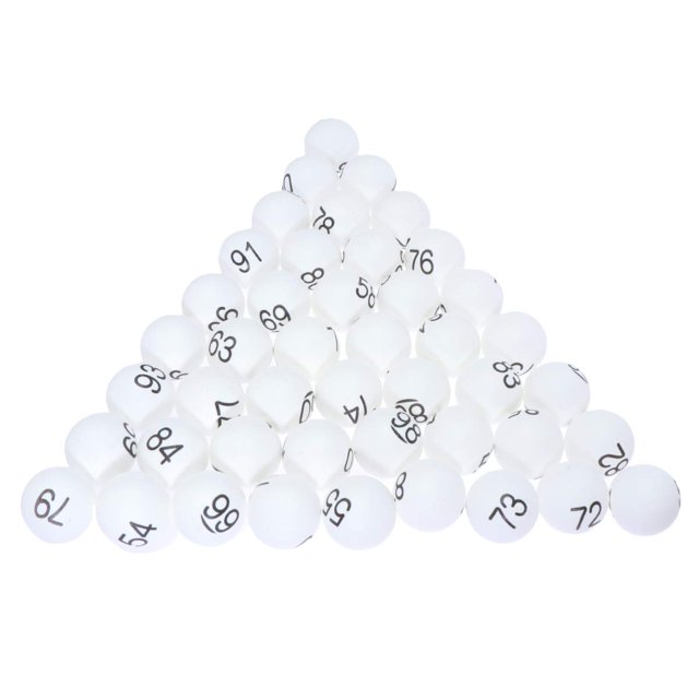 100 bolas de plástico con números para rifa, pelotas de tenis de mesa, 4 cm, pelotas de bingo numeradas, pelotas de ping pong de colores, 1-100 suministros para fiestas de cumpleaños y bodas, color bl