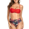 thumbnail image 4 of Traje de baño de mujer estampado de 2 piezas de bikini cómodo de cintura alta de color sólido estilo playa OAVQHLG3B Store  lin121212, 4 of 4