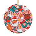 thumbnail image 1 of Adorno navideño colgante de Feliz Navidad para árbol de Navidad - Decoraciones colgantes de cerámica para fiestas - Ideas para regalar adornos navideños, 1 of 8