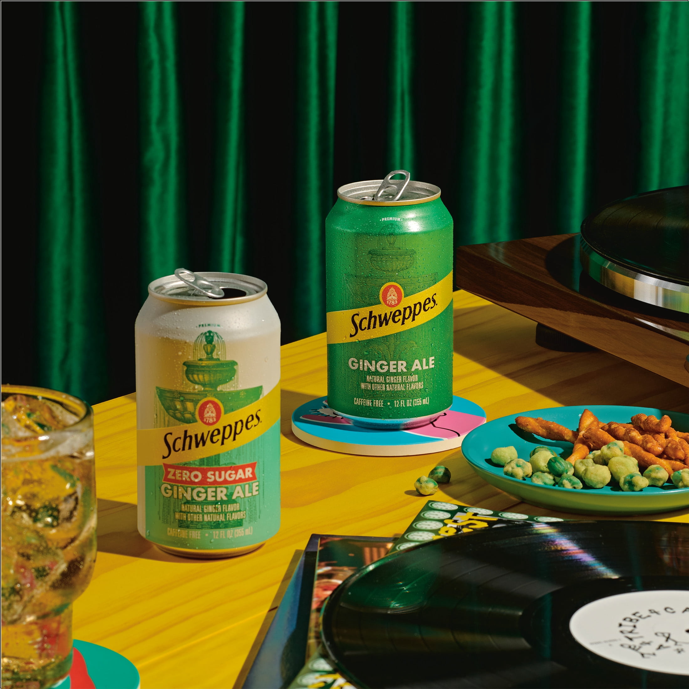 Schweppes Caffeine Free Ginger Ale Soda Pop, 12 fl oz, 24 Pack Cans
