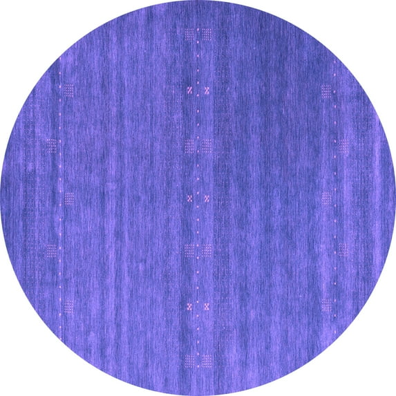 Ahgly Company Indoor Round Abstract Purple Contemporary Area Rugs, 8' Round