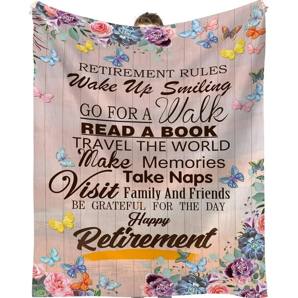 LHSHID Retirement Gifts for Women Happy Retirement Gifts for Coworkers Retired Friends Teachers Nurses Retirees Goodbye Gifts for Coworkers Retirement Blanket Retirement Gifts 30"x40"