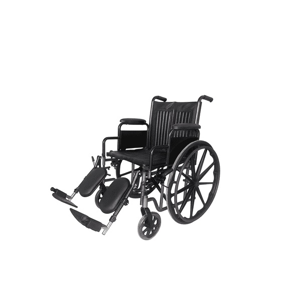 LumiJourney 18'' Lightweight Steel K2 Manual Wheelchair with Desk Length Armrest & ELR, PVC seat