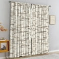 thumbnail image 6 of Middle Ages Boho Rod Pocket Curtains for Living Room, Iron Grey Geometric Stripes Farmhouse Curtains 2 Panel for Bedroom, Light Filtering All Season Use Curtains for Kids Room Kitchen-W52xL84in, 6 of 6
