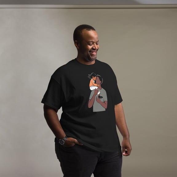 African American Father Son Black History Month Juneteenth Graphic classic tee (Black, S)