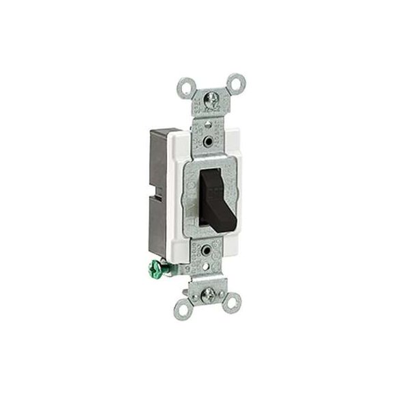 Leviton 068-Cs120-2e 20a 120/277v Black Commercial Specification Grade Single-Pole Toggle Switch