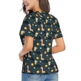 thumbnail image 3 of Vsdgher Dinosaur In The Space Women Shirts V Neck Short Sleeve Tops T-Shirt Basic Tees, S to 3XLXX-Large, 3 of 5